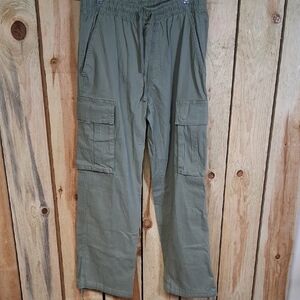No Boundaries Green Cargo Pants Rugged Utility Design Size S Outdoor Hiking Camp
